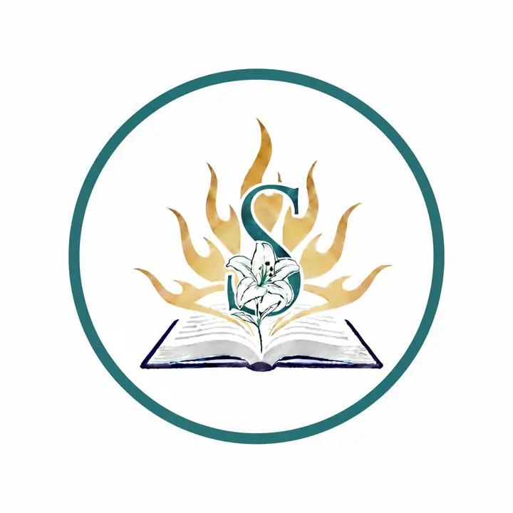 Sedes Sapientiae: a lily growing from an open book before a golden sun